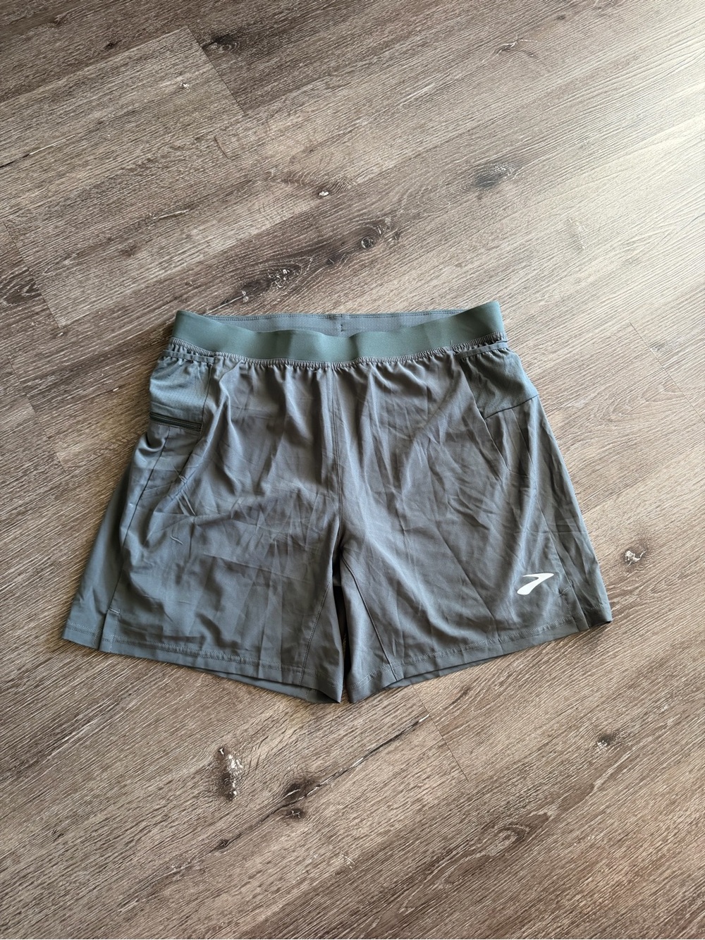 Brooks Olive Men’s Athletic Shorts with Elastic Waistband